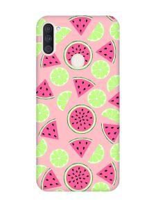 Матовий рожевий чохол на Samsung Galaxy A11 :: Кавуни и лайм (принт 345)