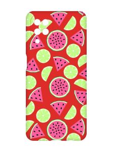 Матовий червоний чохол на Samsung Galaxy A12 :: Кавуни и лайм (принт 345)