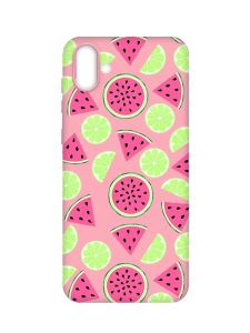 Матовий рожевий чохол на Samsung Galaxy A04 :: Кавуни и лайм (принт 345)