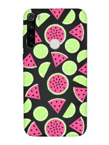 Матовий чорний чохол на Xiaomi Redmi Note 8T :: Кавуни и лайм (принт 345)