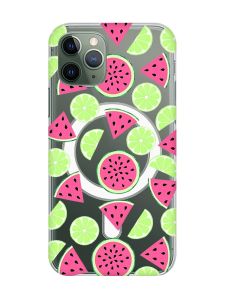 Магнітний чохол на iPhone 12/12 Pro із підтримкою MagSafe :: Кавуни и лайм (принт 345)