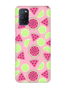 Матовий рожевий чохол на Oppo A52/A72/A92 :: Кавуни и лайм (принт 345)