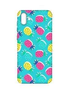 Матовий бірюзовий чохол на Samsung Galaxy A04 :: Різнокольорові ананаси (принт 346)