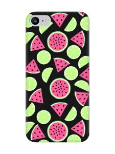 Матовий чорний чохол на iPhone 7 / 8 :: Кавуни и лайм (принт 345)