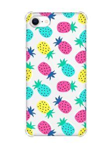 Чохол з потовщеними кутами на iPhone 7/ 7s/ 8/ 8s :: Різнокольорові ананаси (принт 346)