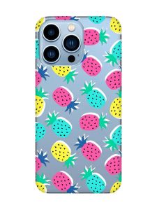 Прозорий чохол на Apple iPhone 13 Pro Max :: Різнокольорові ананаси (принт 346)