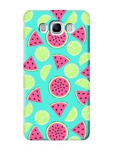 Матовий бірюзовий чохол на Samsung Galaxy J7(2016) J710 :: Кавуни и лайм (принт 345)