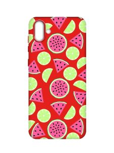 Матовий червоний чохол на Samsung Galaxy A04 :: Кавуни и лайм (принт 345)