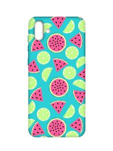 Матовий бірюзовий чохол на Samsung Galaxy A04 :: Кавуни и лайм (принт 345)