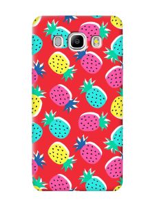 Матовий червоний чохол на Samsung Galaxy J5 (2016) J510 :: Різнокольорові ананаси (принт 346)