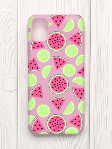 Матовий рожевий чохол на Samsung Galaxy A04E/A042 :: Кавуни и лайм (принт 345)