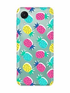 Прозорий чохол на Samsung Galaxy A03 Core / A032 :: Різнокольорові ананаси (принт 346)