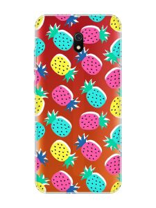 Прозорий чохол на Xiaomi Redmi 8A :: Різнокольорові ананаси (принт 346)