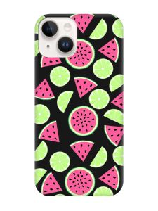 Матовий чорний чохол на Apple iPhone 14 :: Кавуни и лайм (принт 345)