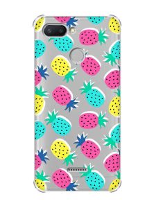Чохол із потовщеними кутами для Xiaomi Redmi 6 :: Різнокольорові ананаси (принт 346)