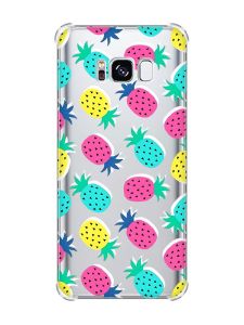 Чохол з потовщеними кутами на Samsung Galaxy S8 :: Різнокольорові ананаси (принт 346)