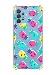 Чохол з потовщеними кутами на Samsung Galaxy A32 :: Різнокольорові ананаси (принт 346)