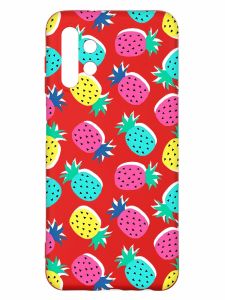 Матовий червоний чохол на Samsung A13 4G :: Різнокольорові ананаси (принт 346)