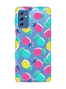 Прозорий чохол на Samsung Galaxy M52 :: Різнокольорові ананаси (принт 346)