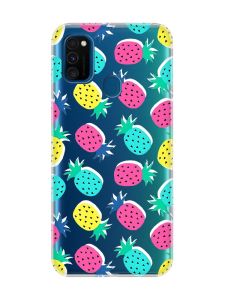 Прозорий чохол на Samsung Galaxy M30s/M21 :: Різнокольорові ананаси (принт 346)
