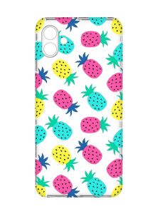 Прозорий чохол на Samsung Galaxy A04e/A042 :: Різнокольорові ананаси (принт 346)