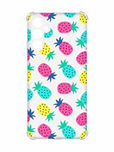Чохол з потовщеними кутами на Samsung Galaxy A34 5G :: Різнокольорові ананаси (принт 346)