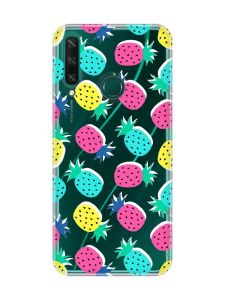 Прозорий чохол на Huawei Y6p :: Різнокольорові ананаси (принт 346)