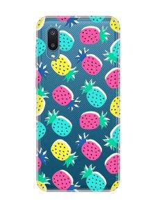 Прозорий чохол на Samsung Galaxy A02/A022 (2021) :: Різнокольорові ананаси (принт 346)