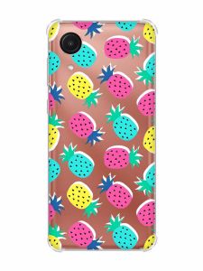 Чохол з потовщеними кутами на Samsung Galaxy A03 Core/A032 :: Різнокольорові ананаси (принт 346)