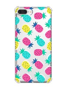 Чохол з потовщеними кутами на iPhone 7 Plus/8 Plus :: Різнокольорові ананаси (принт 346)