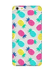 Прозорий чохол на iPhone 6+/6 Plus :: Різнокольорові ананаси (принт 346)