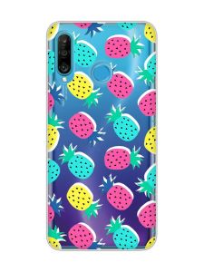 Прозорий чохол на Huawei P30 Lite :: Різнокольорові ананаси (принт 346)
