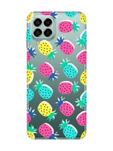 Прозорий чохол на Samsung Galaxy M33 5G :: Різнокольорові ананаси (принт 346)