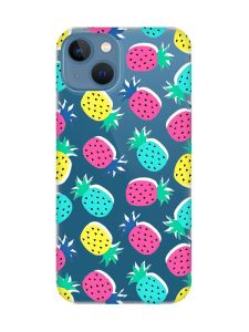 Прозорий чохол на Apple iPhone 13 :: Різнокольорові ананаси (принт 346)