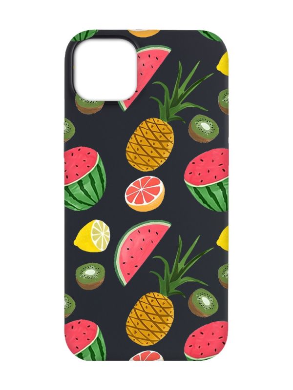 Матовий чорний чохол на Apple iPhone 14 Plus :: Фруктовий мікс (принт 347)