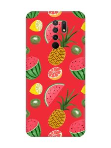 Матовий червоний чохол на Xiaomi Redmi 9 :: Фруктовий мікс (принт 347)