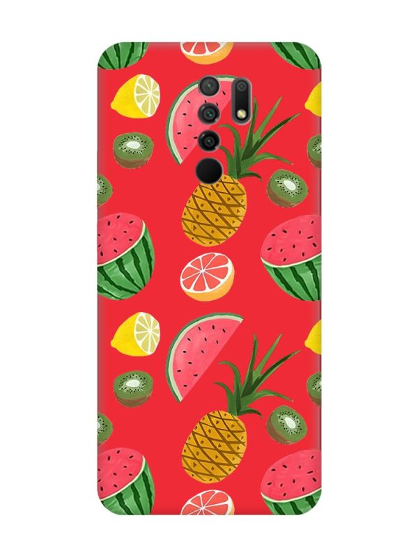 Матовий червоний чохол на Xiaomi Redmi 9 :: Фруктовий мікс (принт 347)
