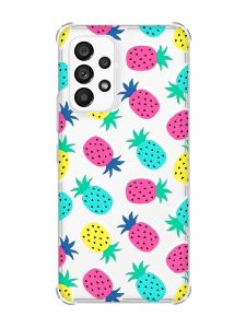 Чохол з потовщеними кутами на Samsung Galaxy A53 :: Різнокольорові ананаси (принт 346)