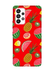 Матовий червоний чохол на Samsung Galaxy A53 4G/5G :: Фруктовий мікс (принт 347)