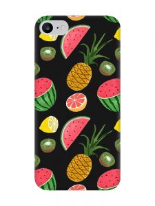 Матовий чорний чохол на iPhone 7 / 8 :: Фруктовий мікс (принт 347)