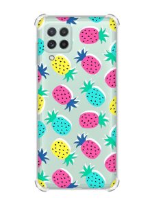 Чохол з потовщеними кутами на Samsung Galaxy M32/A22/M22 4G :: Різнокольорові ананаси (принт 346)