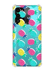Чохол з потовщеними кутами на TECNO Spark Go 2022 :: Різнокольорові ананаси (принт 346)