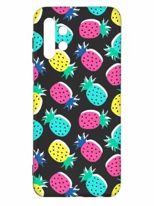 Матовий чорний чохол на Samsung Galaxy A13 4G :: Різнокольорові ананаси (принт 346)