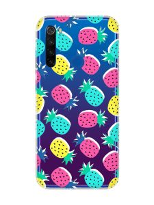 Прозорий чохол на Xiaomi Redmi Note 8T :: Різнокольорові ананаси (принт 346)
