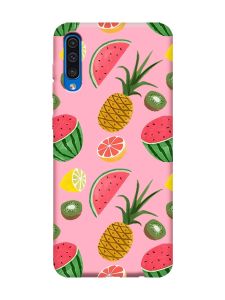 Матовий рожевий чохол на Samsung Galaxy A50 (2019) A505/A30s :: Фруктовий мікс (принт 347)