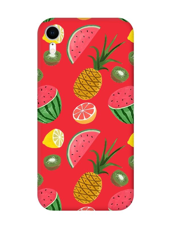 Матовий червоний чохол на Apple iPhone XR :: Фруктовий мікс (принт 347)