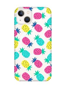 Магнітний чохол на iPhone 14 Plus із підтримкою MagSafe :: Різнокольорові ананаси (принт 346)