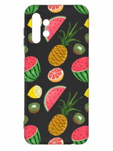 Матовий чорний чохол на Samsung Galaxy A13 4G :: Фруктовий мікс (принт 347)