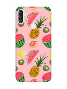 Матовий рожевий чохол на Samsung Galaxy A11 :: Фруктовий мікс (принт 347)