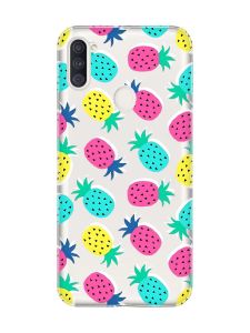 Прозорий чохол на Samsung Galaxy A11 :: Різнокольорові ананаси (принт 346)